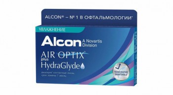 Контактные линзы ежемесячной замены Air Optix plus HydraGlyde (3 блистера) - Линзалин