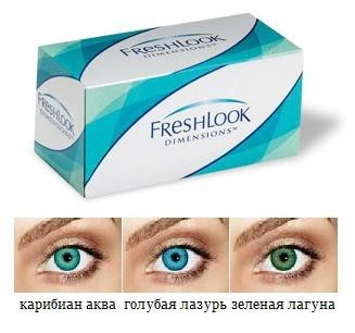Оттеночные контактные линзы FreshLook Dimension Plano (2 блистера) - Линзалин